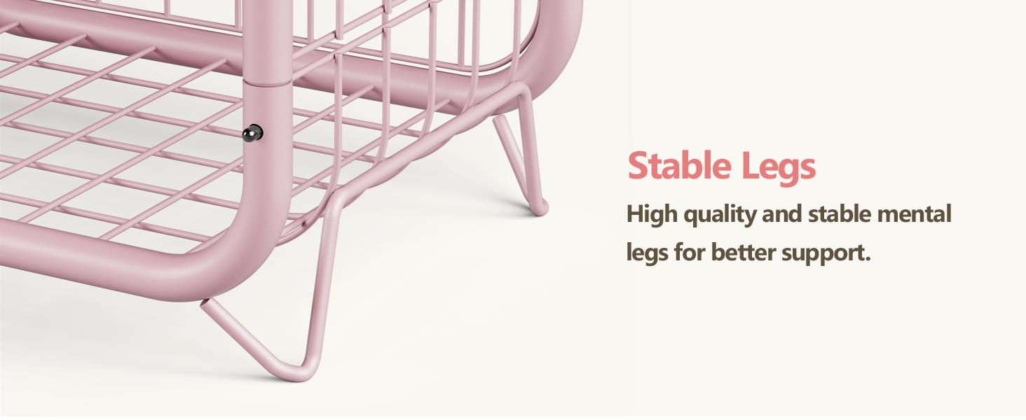 Cute Nightstand, Metal End Table, Side Table with Storage, 3-Tier Narrow End Table for Girls, Small Beside Table for Bedroom, Living Room, Office, Decor, Pink
