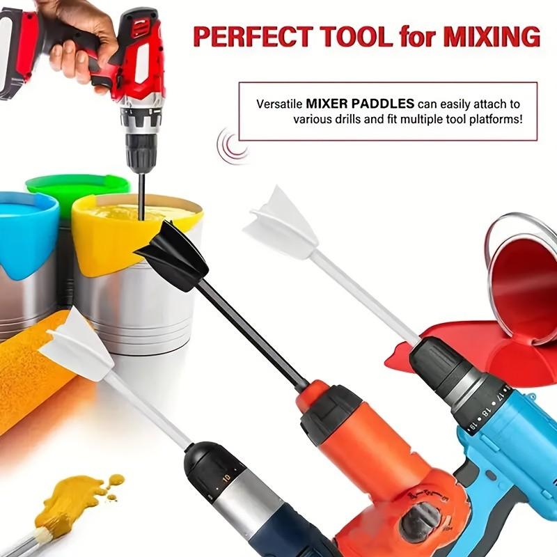 3-Pack Reusable Paint Stirrers, Epoxy Resin Mixer Accessories, Durable Non-Stick Plastic Blades, Comfortable Handle, Efficient Mixing
