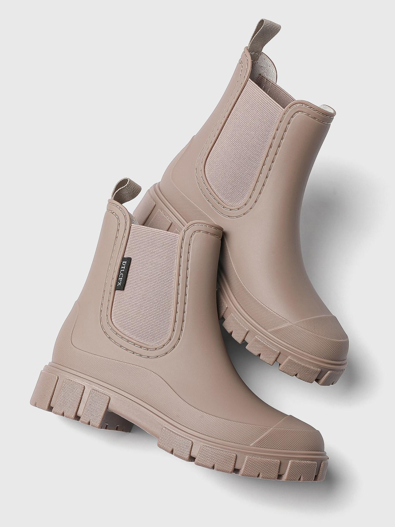 Women's Fashionable Waterproof Non-slip Rain Boots, Casual Comfortable Slip-on Boots, Perfect for Students and Outdoor Sports, Daily Wear Boots, Slip Resistant Boots, Round Toe Boot, Waterproof Footwear