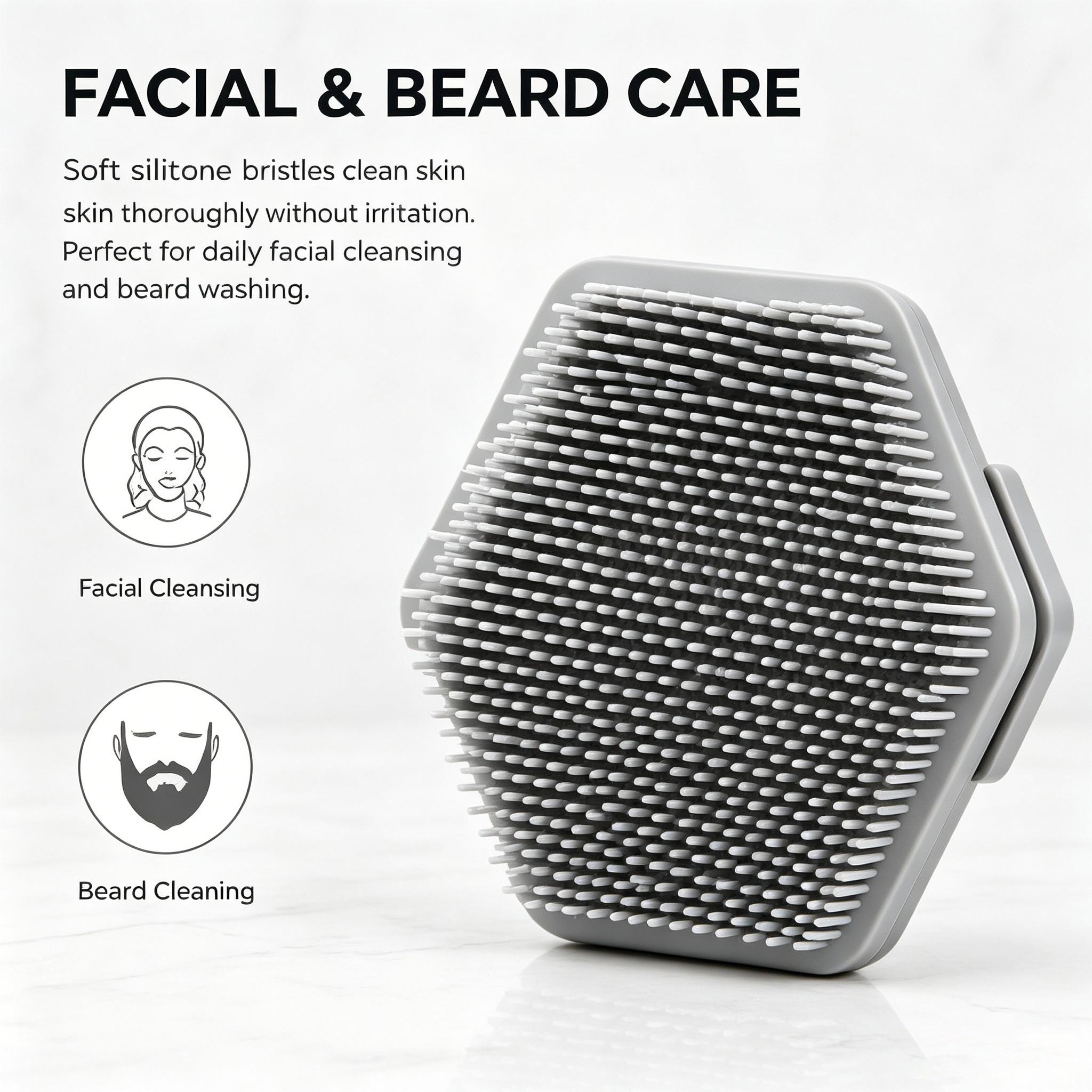 2pcs/4pcs Silicone Cleaning Brush, Face Cleansing Scrubber, Manual Facial Cleansing Brush, Exfoliating Gentle Beard Skin Care Tool, Face Exfoliator Scrubber