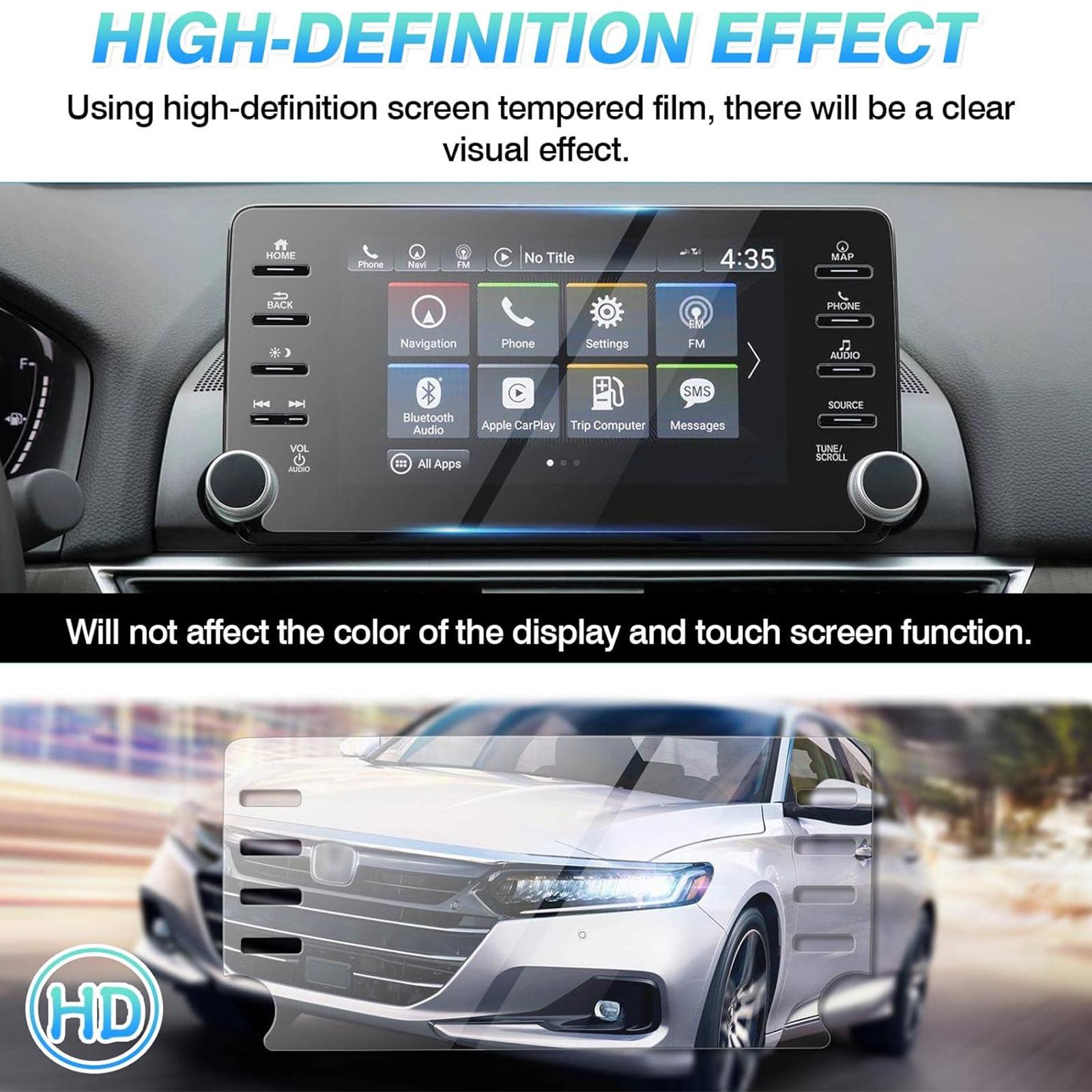 Canvcle Custom Fit for Screen Protector 2018-2021 Honda Accord Sport EX-L Touring Tempered Glass 9H Navigation Touchscreen Protective Film (8-Inch) Smooth Cover Protection