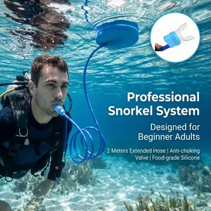 Diving Snorkel, Anti-Choke Single and Dual Head Respirator, Silicone Material, Leak-Proof Underwater Training Gear, Beginner Adult Use, Snorkeling Gear #GLOBAL PICKS