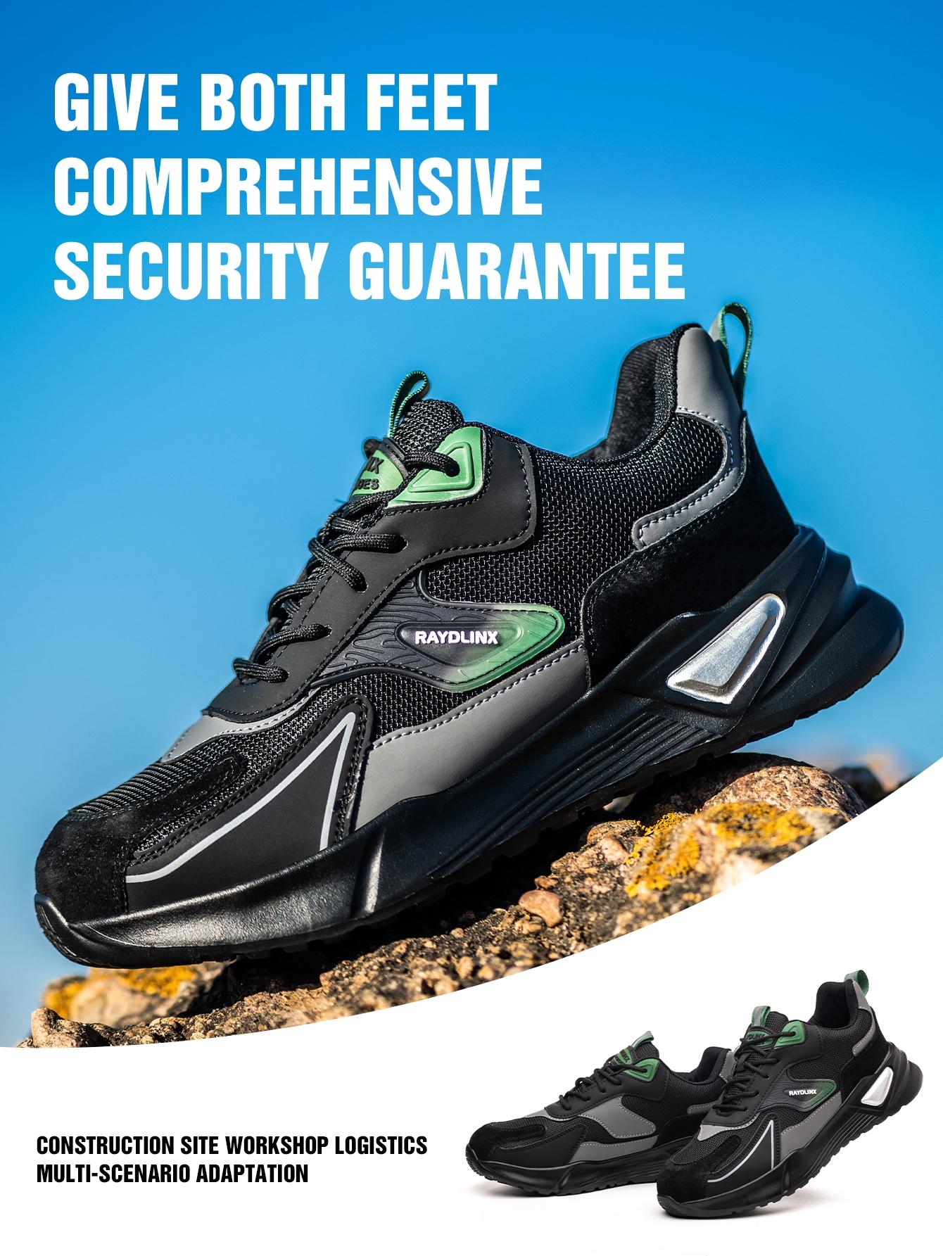 Steel toe shoes for man Anti-Puncture Lightweight Comfortable Breathable Odor-Resistant Work Site Protection Footwear，work shoes for woman