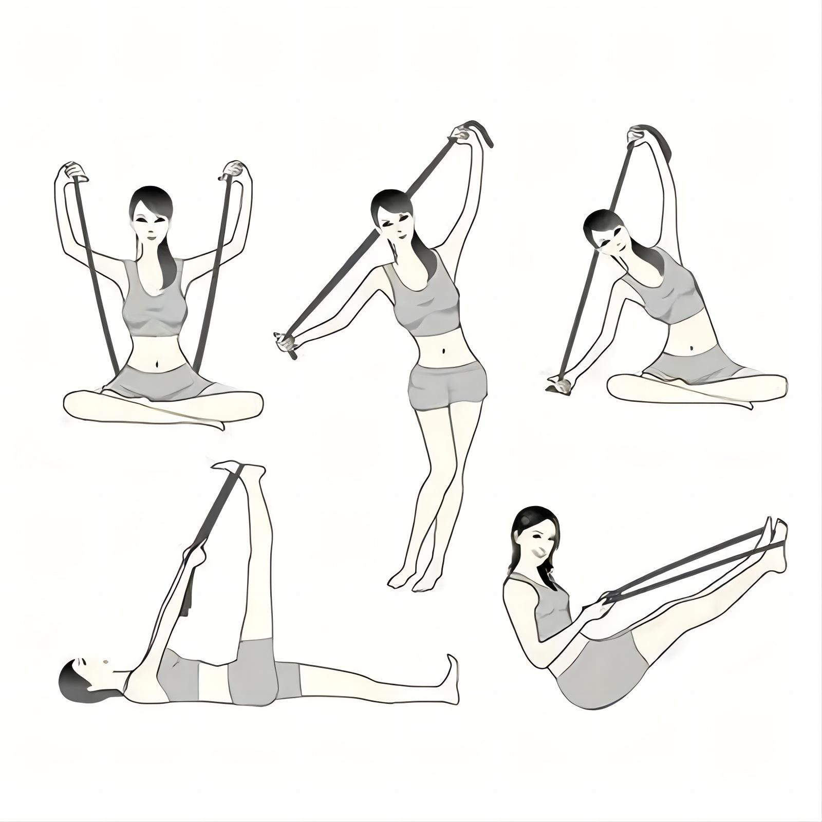 A multi-band yoga stretch band, 8-band elastic band, digital band, Latin dance elastic band, stretching yoga training for shaping and correcting postures, men's and women's home fitness exercise dance band, elastic stretch band, Elastic Sport Band