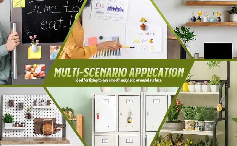 8 PCS Mini Vase Magnets, 3D Ceramic Flower Vase Fridge Magnets Cute Tiny Plant Vases for Refrigerator Accessories Kitchen Locker Office Decoration, Magnetic Vases Home Decorative Fridge Art