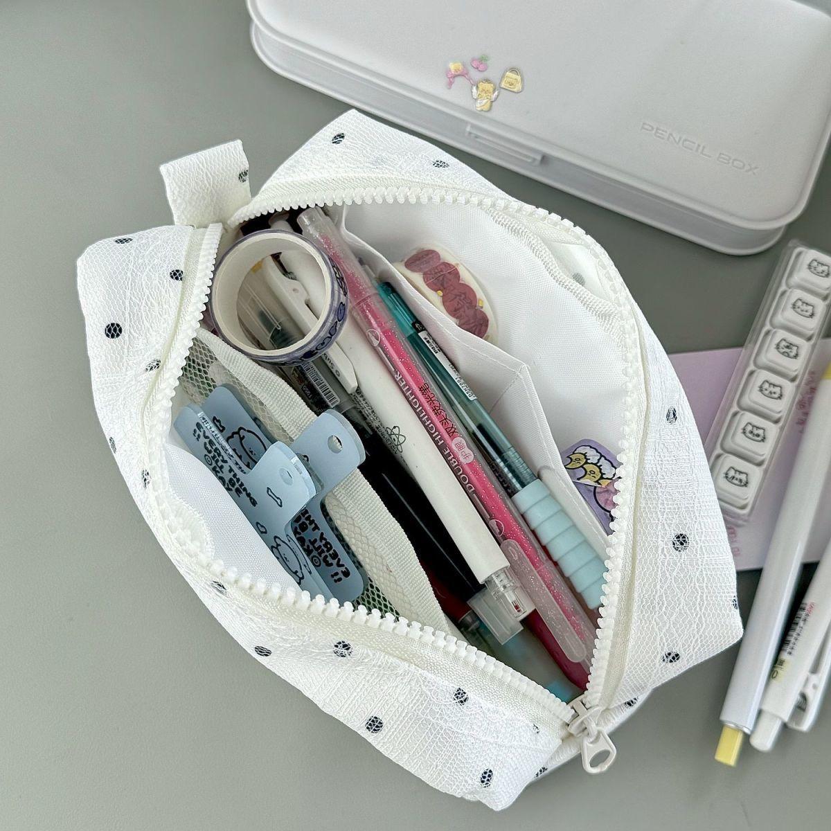 Miffy Portable Pencil Case Kawaii Cute Romantic Peripheral Large Capacity Simple Zipper Design Stationery Storage Bag Gift