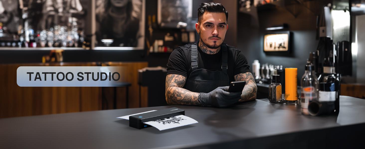 Portable Printers Wireless, D820 Thermal Inkless Printer Support Sizes from 8.5" x 11" to 2" Width, AI Printer, Suitable for Smartphone & PC, Bluetooth Printers for Travel, Home Use Fathersdaygift