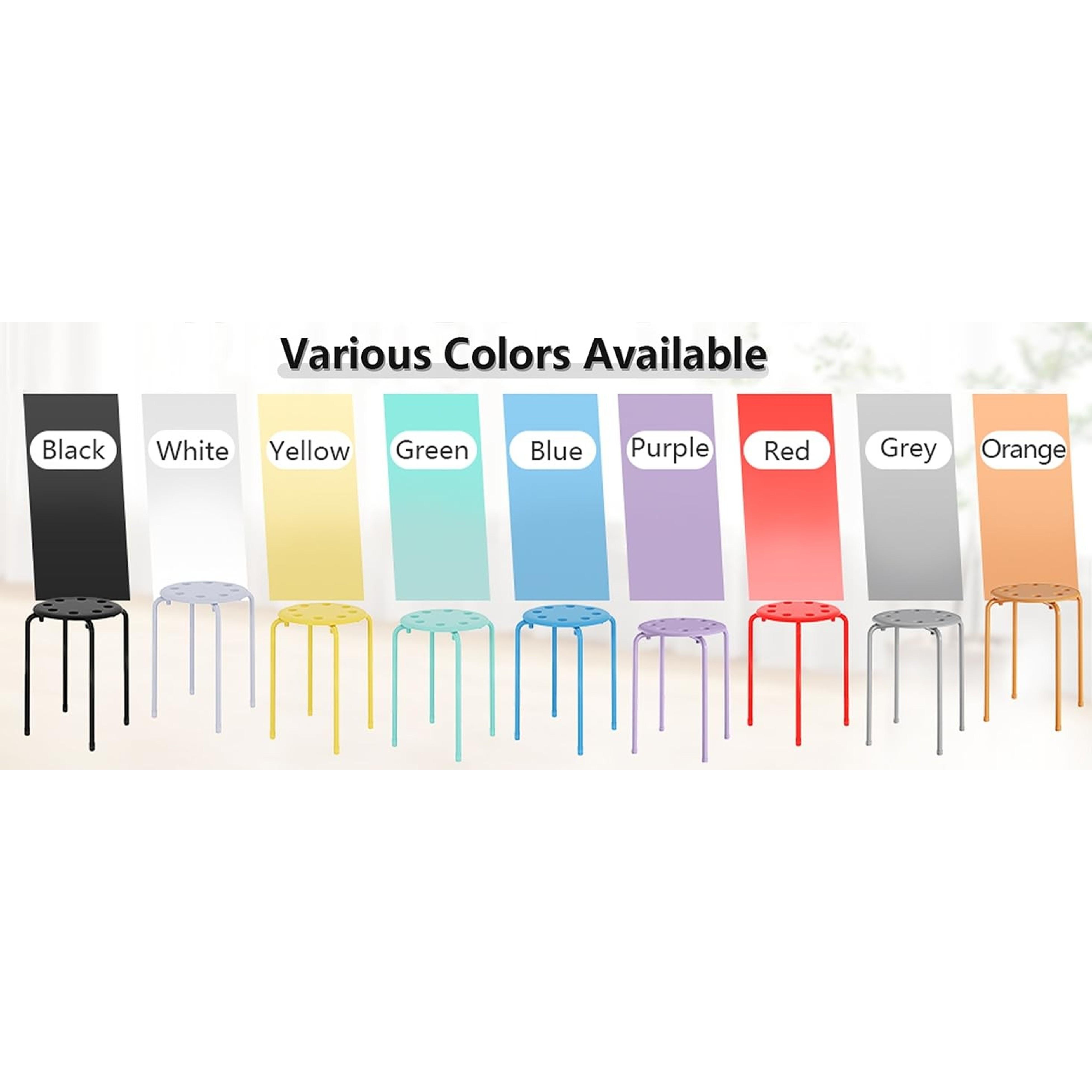 6-Piece Stacking Stools, 17.7 Inch Standard Height, Portable Stackable Colorful Decoration Stools for School Classroom and Office Use, Green