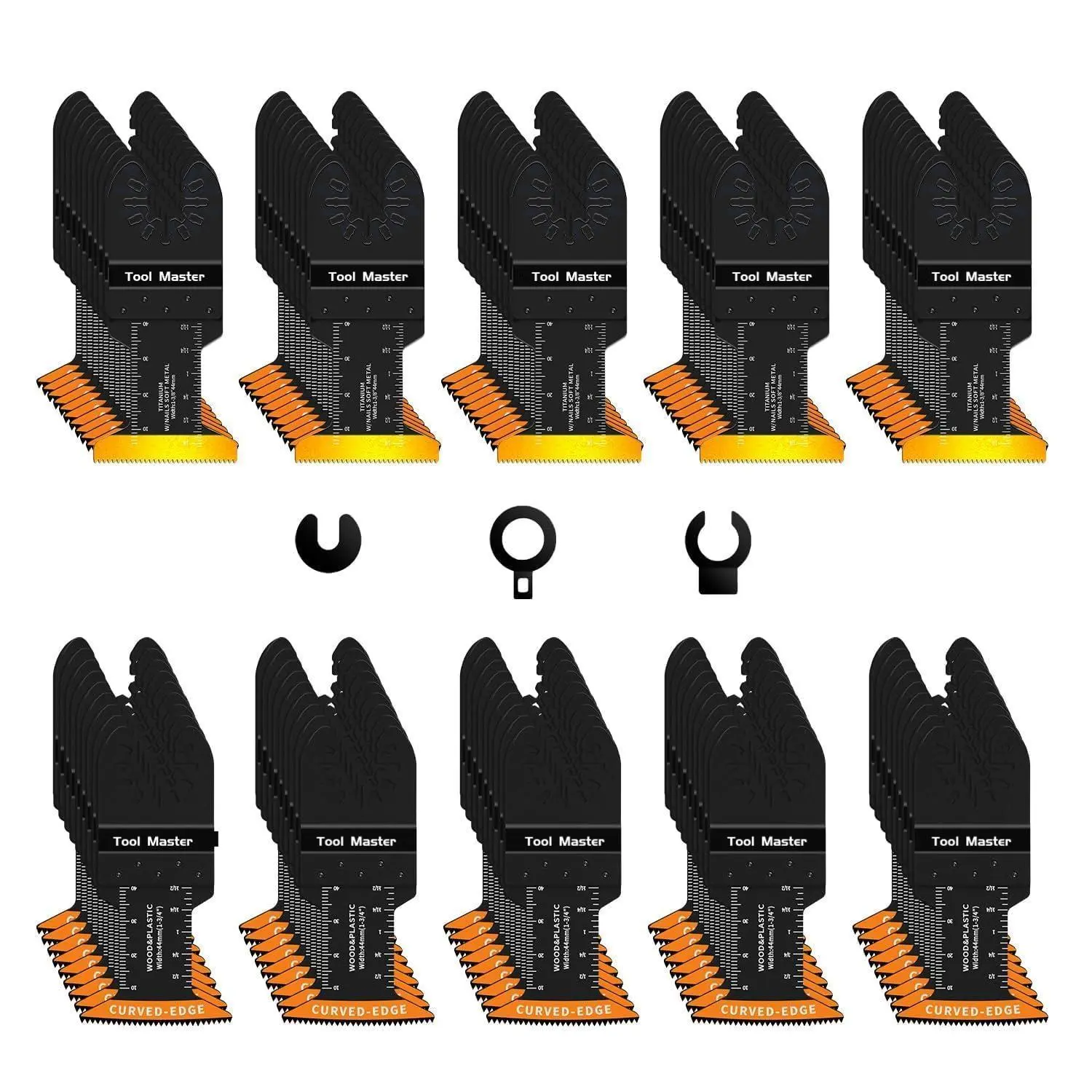 Oscillating Tool Blades, Titanium & HCS Oscillating Saw Blades for Metal/Wood/Plastic Cutting, Curved Edge Multi Tool Blades Fit for Dewalt, Milwaukee, Dremel, Ryobi, Rockwell
