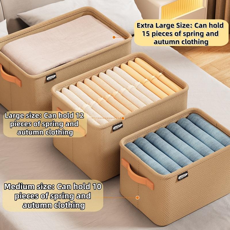 Modern Handheld Storage Box, 1 Count Stackable Storage Basket, Multifunctional Clothes and Toys Storage Box, Clothes Baskets, Suitable for Home, Dormitory, Wardrobe, Organiser