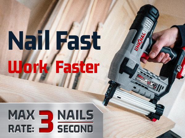 LINKNAL Electric Nail Gun, Cordless Brad Nailer, 18 Gauge, 2×20V Li-ion Batteries, Charger & 1000 Nails Included (L820-BN) - Tool Cordless Heavy Duty LINKNAL Electric Nail Gun, Cordless Brad Nailer, 18 Gauge, 2×20V Li-ion Batteries, Charger & 1000 Nails Included (L820-BN) - Tool Cordless Heavy Duty
