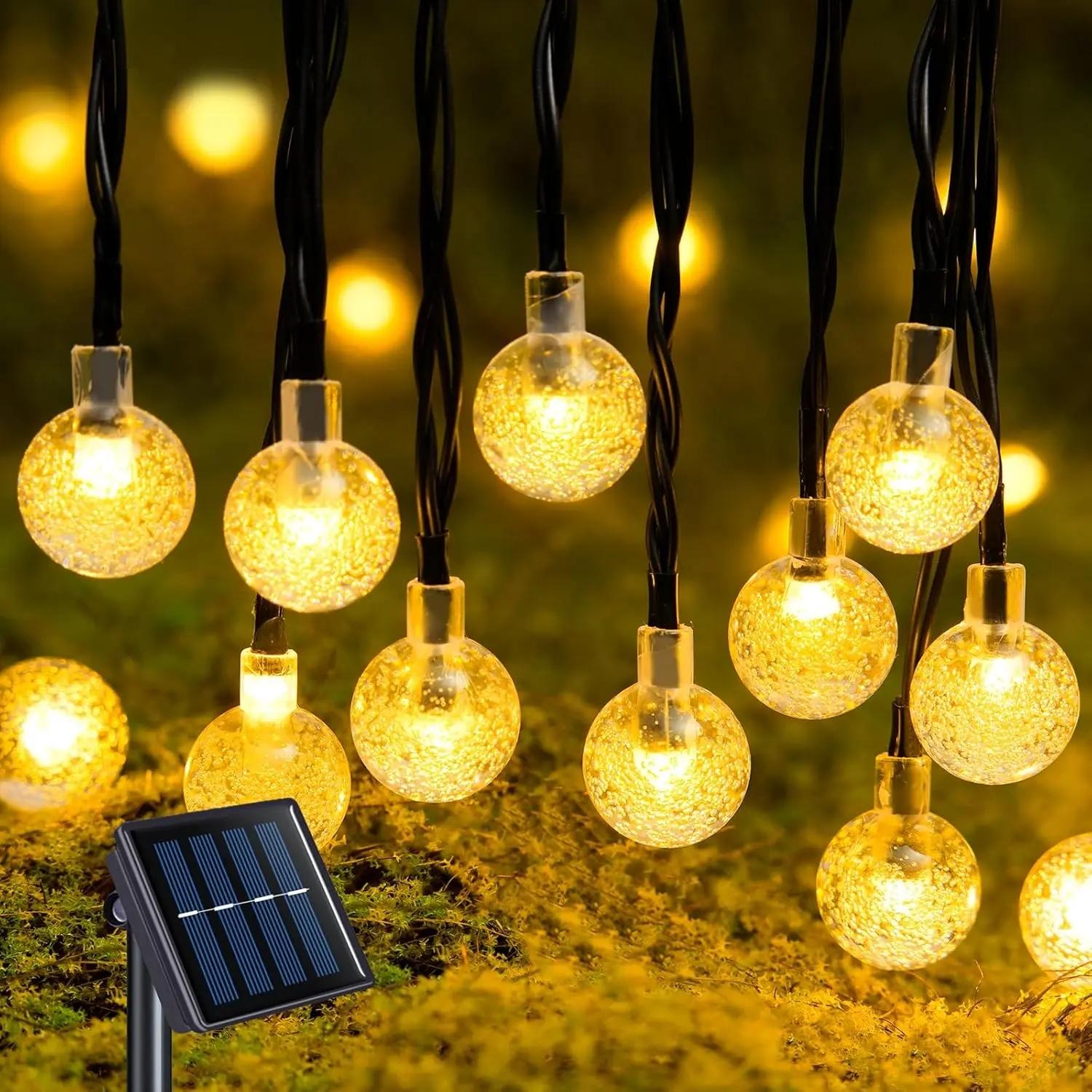 Solar Mushroom Lights for Outside, 20 LED 36ft Solar String Lights, Waterproof, 8 Modes, Garden Patio Yard Decor, Outdoor Pathway Lights