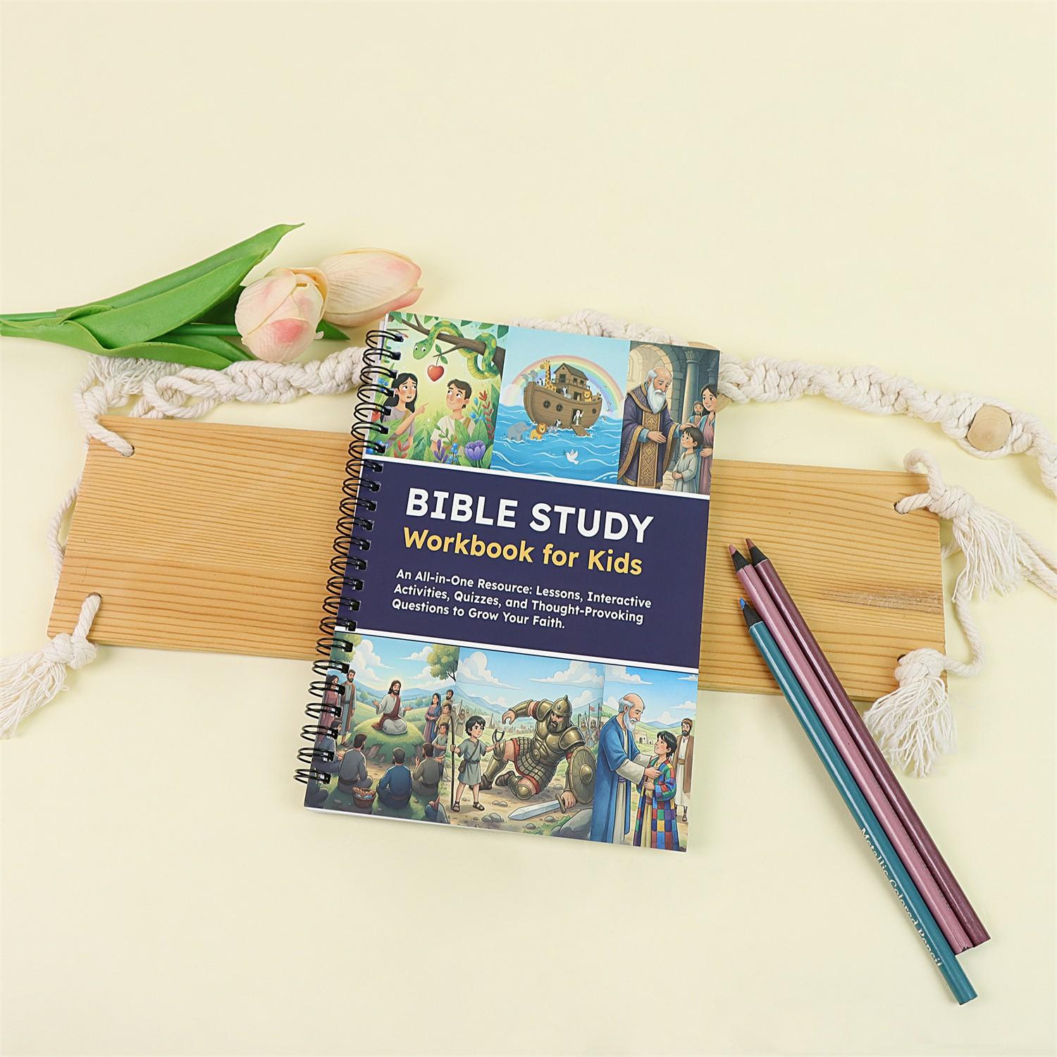 Bible Study Workbook for Kids, Lessons, Activities, Quizzes, Questions, Deepen Faith, Bible Study Activity Books for Children