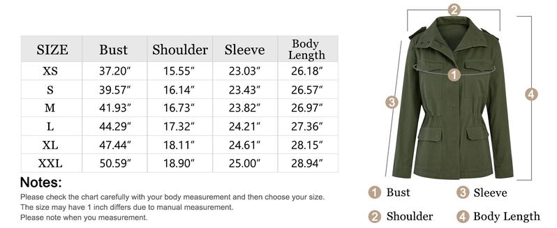 Goranbon Womens Military Anorak Jacket Zip Up Snap Button Parka Safari Utility Coat Outwear with Pockets Goranbon Womens Military Anorak Jacket Zip Up Snap Button Parka Safari Utility Coat Outwear with Pockets