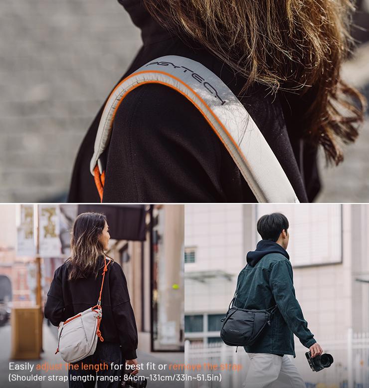 PGYTECH OneGo Rope Strap Camera Bag – Multifunctional Shoulder Bag for Urban Photographers. Compact Camera Bag Compatible with Sony/Canon/Nikon/Mirrorless Cameras, Midnight Black