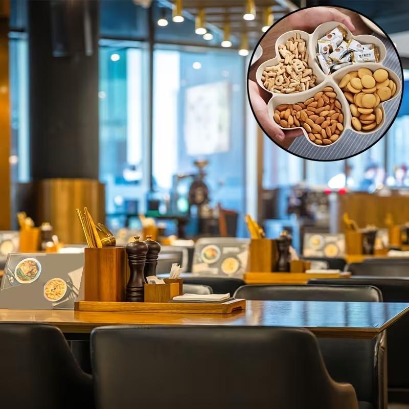 Heart-Shaped Clover Fruit Tray, Creative Snack Organizer for Home, Living Room Storage Bins, Partitioned Small Treats Fruit Bowl