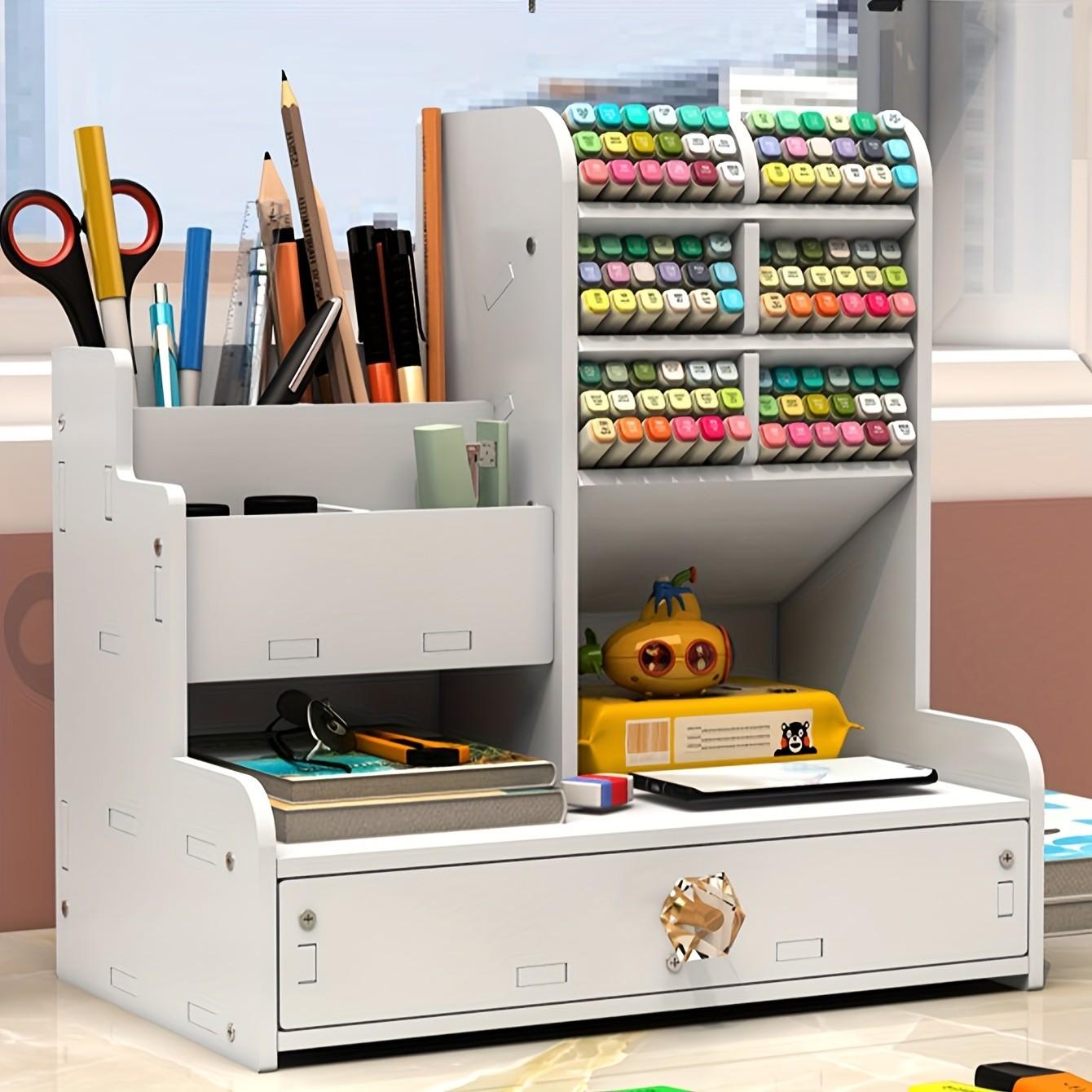 Desktop DIY Pen Holder Organizer, Multi-Functional Office Supplies Stationery Box, Large Capacity Desktop Storage Rack