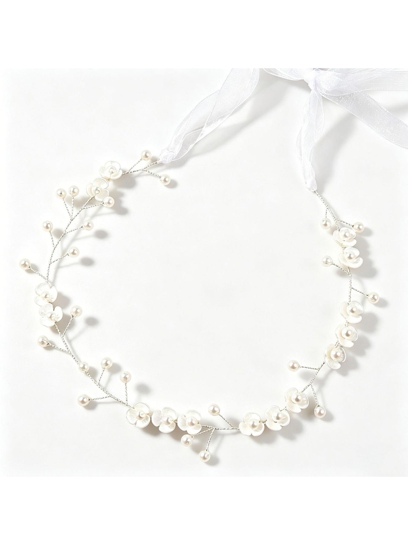 Luxe Petite Handmade Flower Pearl Hair Vine, Elegant Bridal Headpiece, Luxury Wedding Hair Accessory for Brides, Bridesmaids & Flower Girls