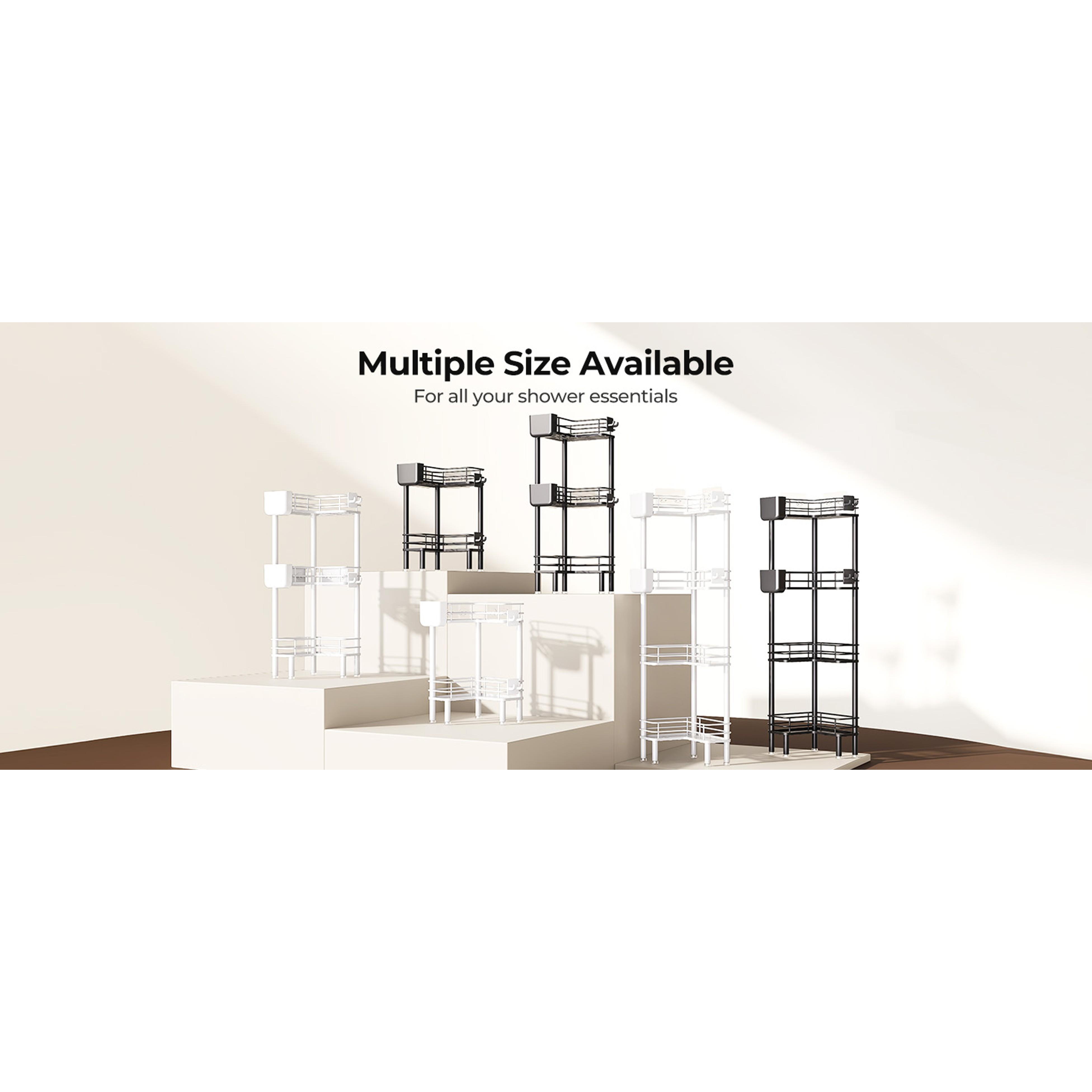 Rustproof 3 Tier Floor Standing Corner Shower Caddy Organizer with Toothbrush Holder, Large Spacing Floor Shower Shelf Rack Storage Stands with Hooks for Bathroom Kitchen, Black Rustproof 3 Tier Floor Standing Corner Shower Caddy Organizer with Toothbrush Holder, Large Spacing Floor Shower Shelf Rack Storage Stands with Hooks for Bathroom Kitchen, Black