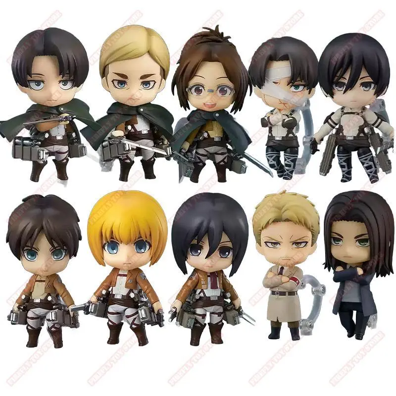 2026 hot item Attack on Titan Animation Comic Peripheral Toy Eren Mikasa Levi Hange Reiner Anime Action Movable Model Figures Collection NTR Popular toys