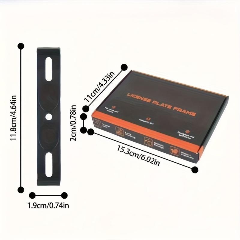 4 Sets Eu Standard License Plate Brackets, 520x110mm Universal Mount, Waterproof Shockproof, Easy Installation, Includes Screws and Stickers