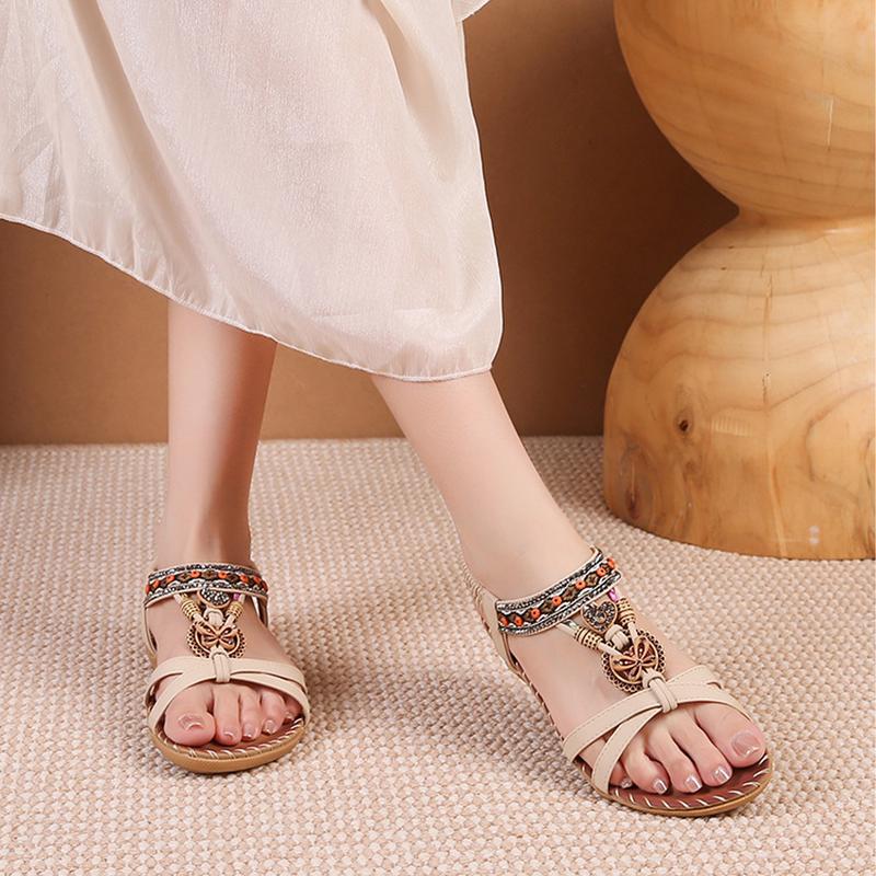 Women's Floral Print Summer Sandals Bohemian Style Summer Vacation Sandals Springfresh