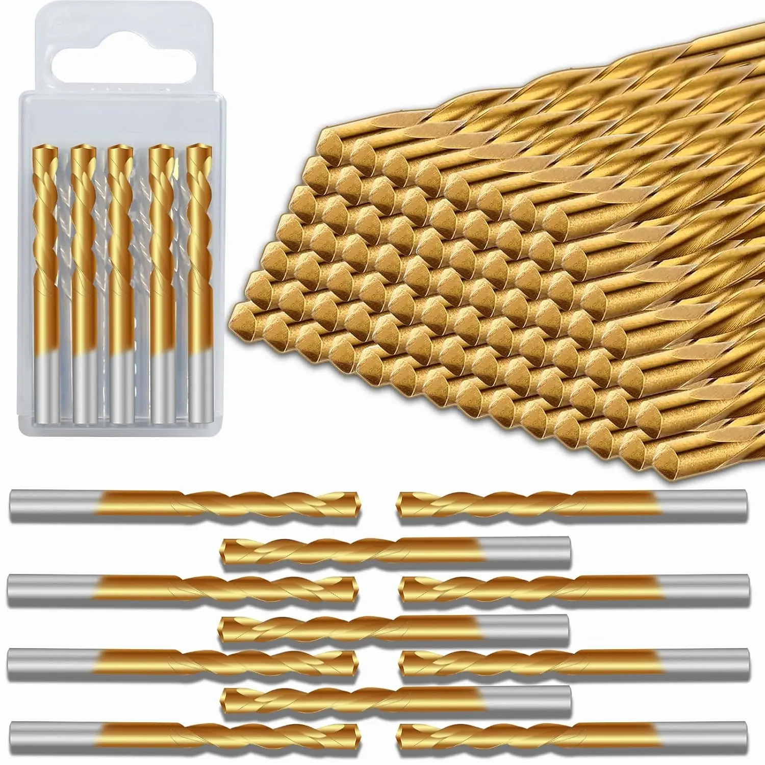 50 count Drywall  Bit,1/8 Inch Hss Drywall Router Bits,Guide Point  Bits for Use with Spiral Saws and Power Tools,Drywall  Tool for Door and Window Openings in Drywall(Rose )