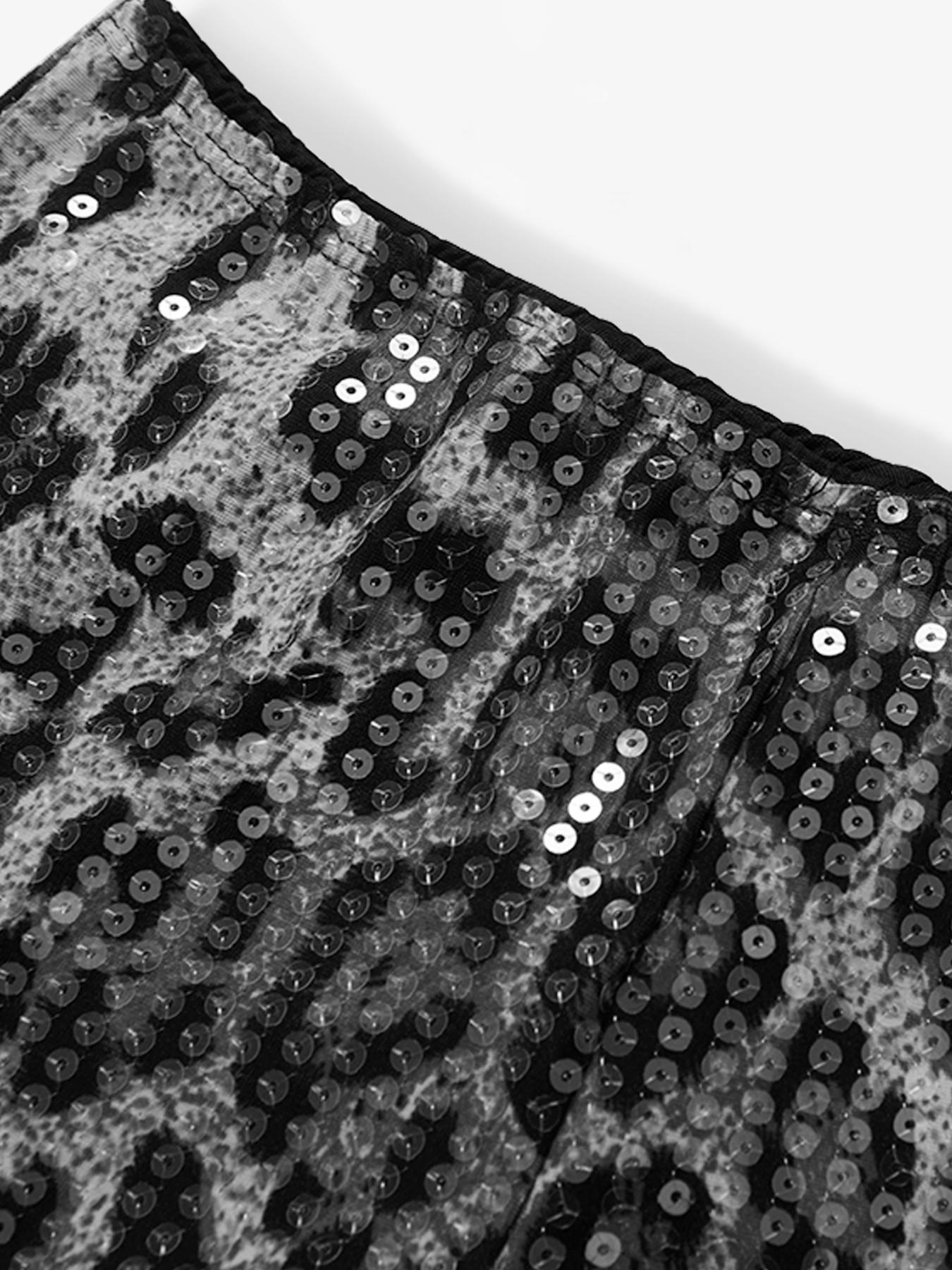 Sexy Leopard Print Sequin Hot Pants,Y2K Sequin Leopard Print Shorts Women Low Waist Glitter Hot Pants Streetwear Party Clubwear.