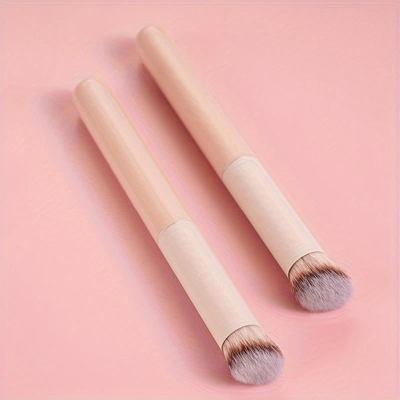 1PC Mini Concealer Brush - Angled Flat Top Kabuki Nose Contour Brush for Under Eye Concealing, Blending, Setting, Buffing with Powder, Liquid, Cream Cosmetic, Pro Small Makeup Foundation, Travel Makeup Brush