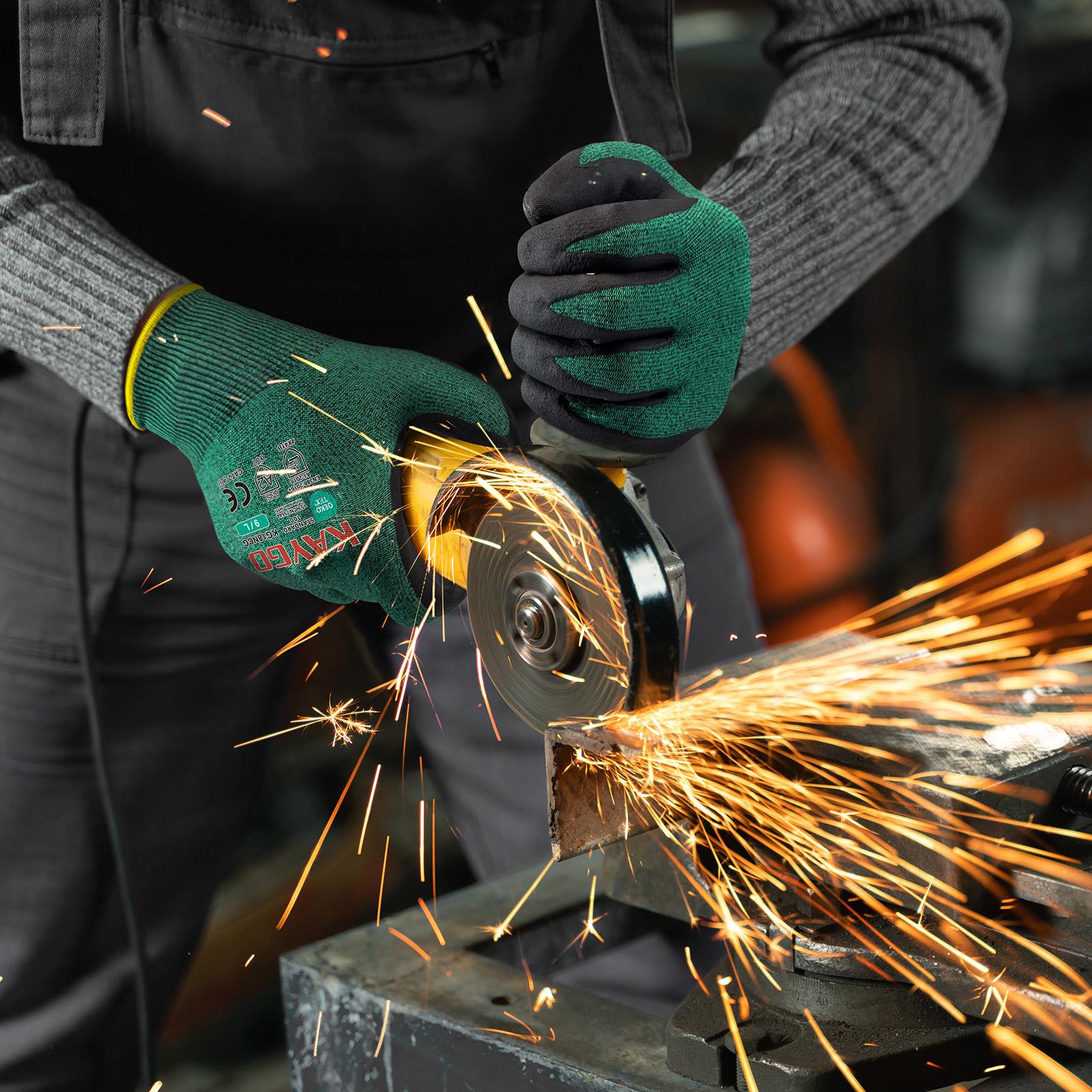 KAYGO Safety Work Gloves MicroFoam Nitrile Coated, KG18NB,Seamless Knit Nylon Glove with Black Micro-Foam Nitrile Grip, Ideal for General Purpose, Automotive, Home Improvement KAYGO Safety Work Gloves MicroFoam Nitrile Coated, KG18NB,Seamless Knit Nylon Glove with Black Micro-Foam Nitrile Grip, Ideal for General Purpose, Automotive, Home Improvement