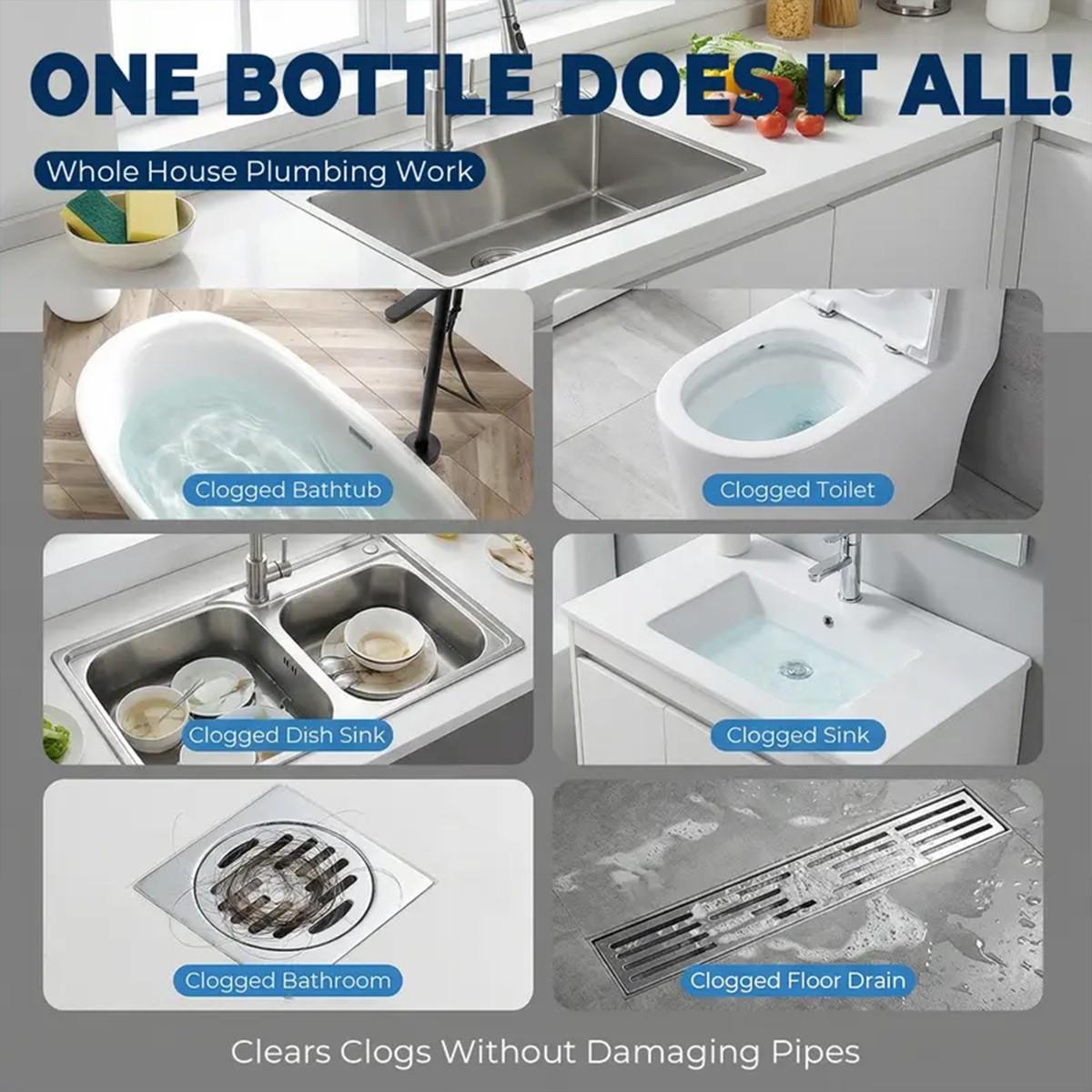 Extra strong drain cleaning tablets. Quickly unclog pipes, sinks, bathrooms, and kitchens. Powerful enzyme formula kills 99% of bacteria. Eliminate odors. 24-pack