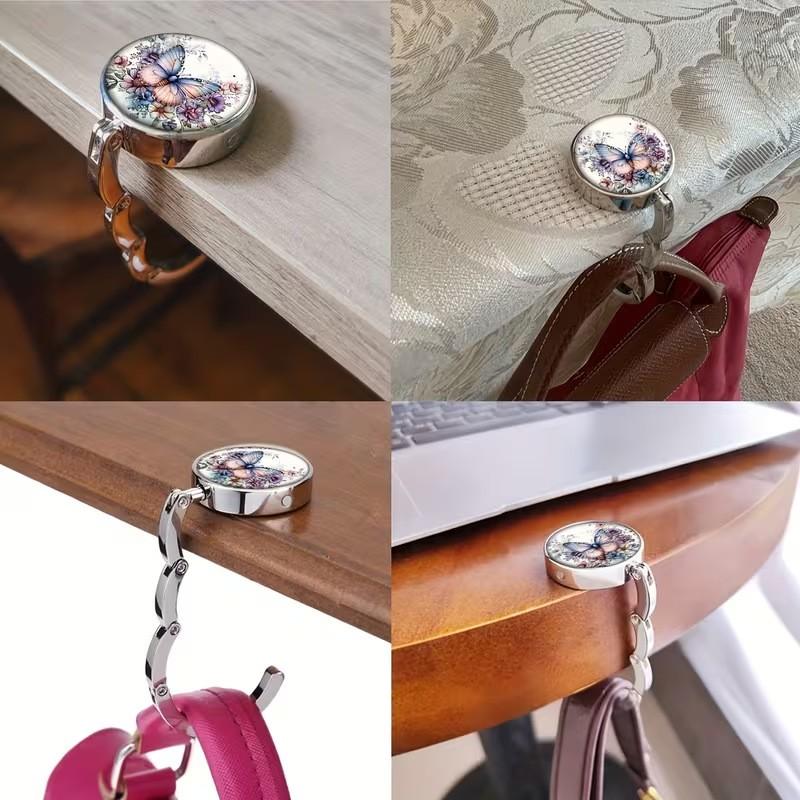 3-Pack Table Wallet Hooks, Foldable Handbag Hangers, Portable Table Bag Rack, Convenient Desk Accessories for Organizing Wallets and Bags