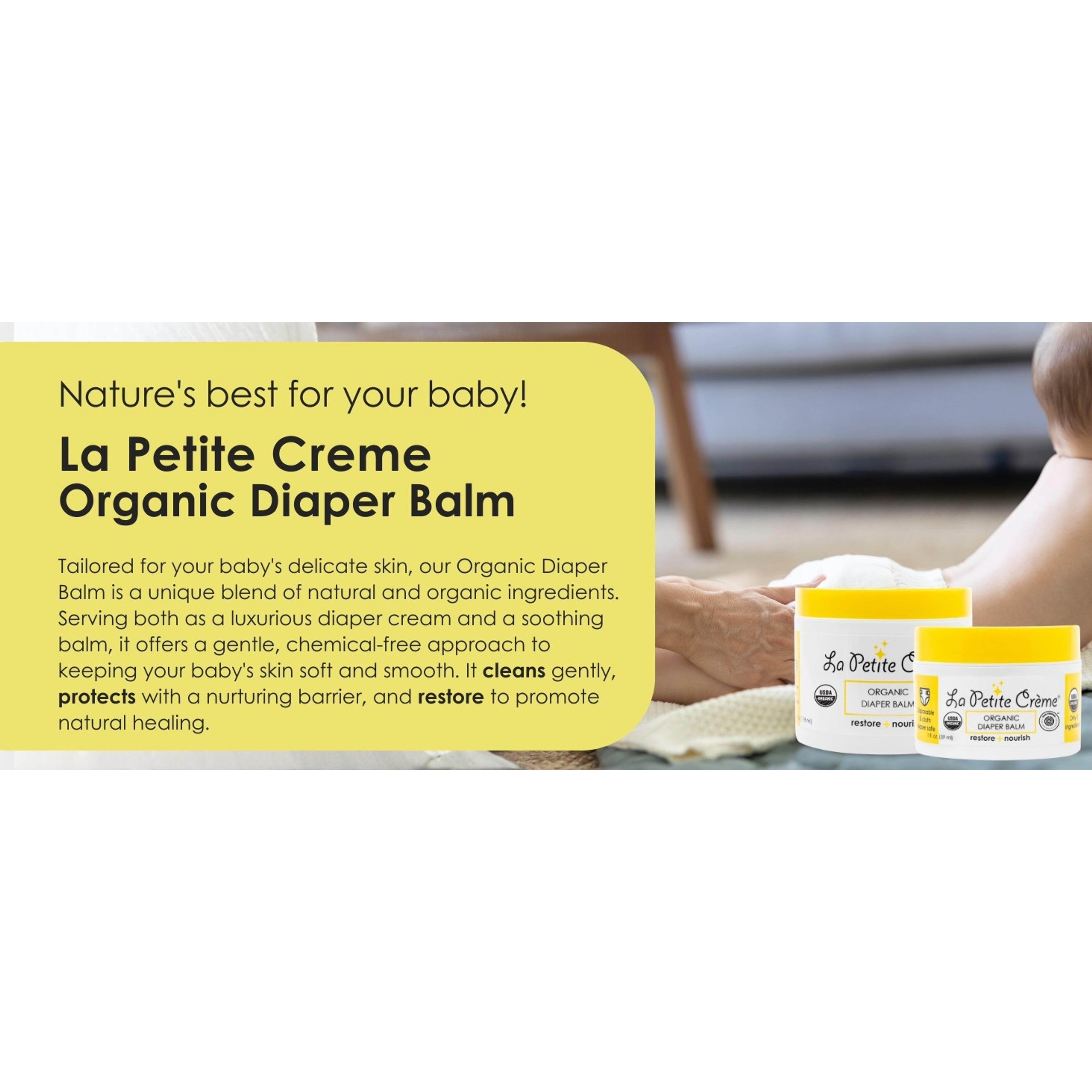 French Organic Diaper Balm (4 oz) - Healing & Nourishing Diaper Cream - Gentle & Safe Liniment Baby Lotion - USDA Certified Organic - Baby Essentials for Newborn(Gift)
