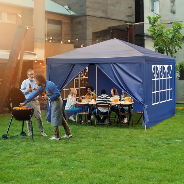 10'x10' Gazebo Waterproof Outdoor Canopy Patio Tent Party Tent for Wedding BBQ Cater, Blue 10'x10' Gazebo Waterproof Outdoor Canopy Patio Tent Party Tent for Wedding BBQ Cater, Blue