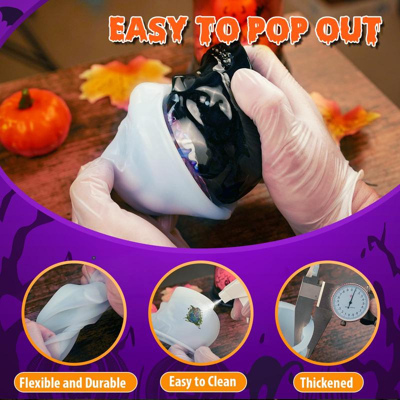 3D Skull Resin Molds, 4 Sizes Set of Skull Silicone Molds for Epoxy Resin, Candle Wax, Soap, Clay, Key Chain Casting, Ideal Halloween Home Decoration and Gifts - LET'S RESIN