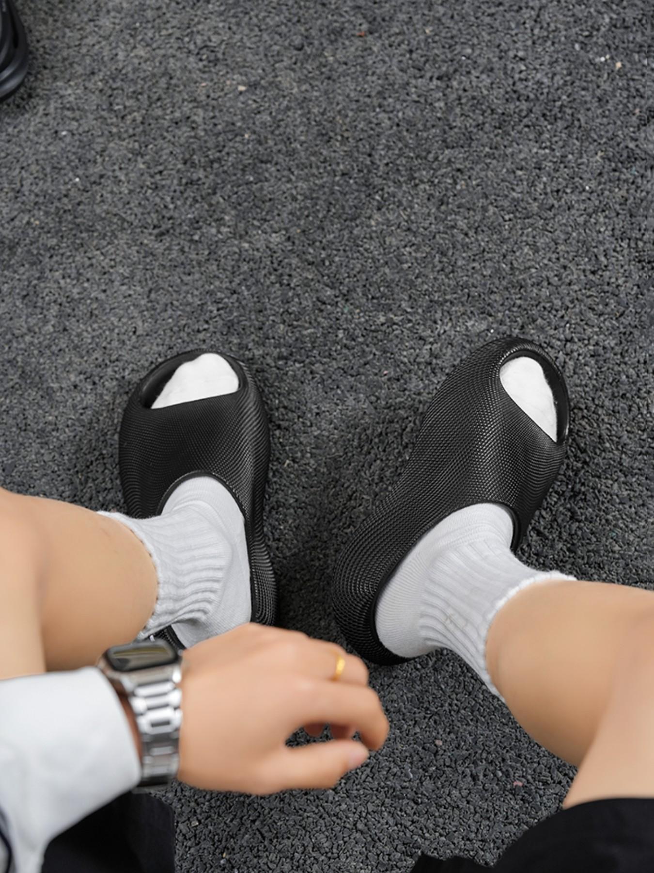 Men's Cloud Cushion Shock Absorption Arch Support Sandals, Soft Elastic Feel, Outdoor & Home Wear, Anti-Slip Beach Slippers