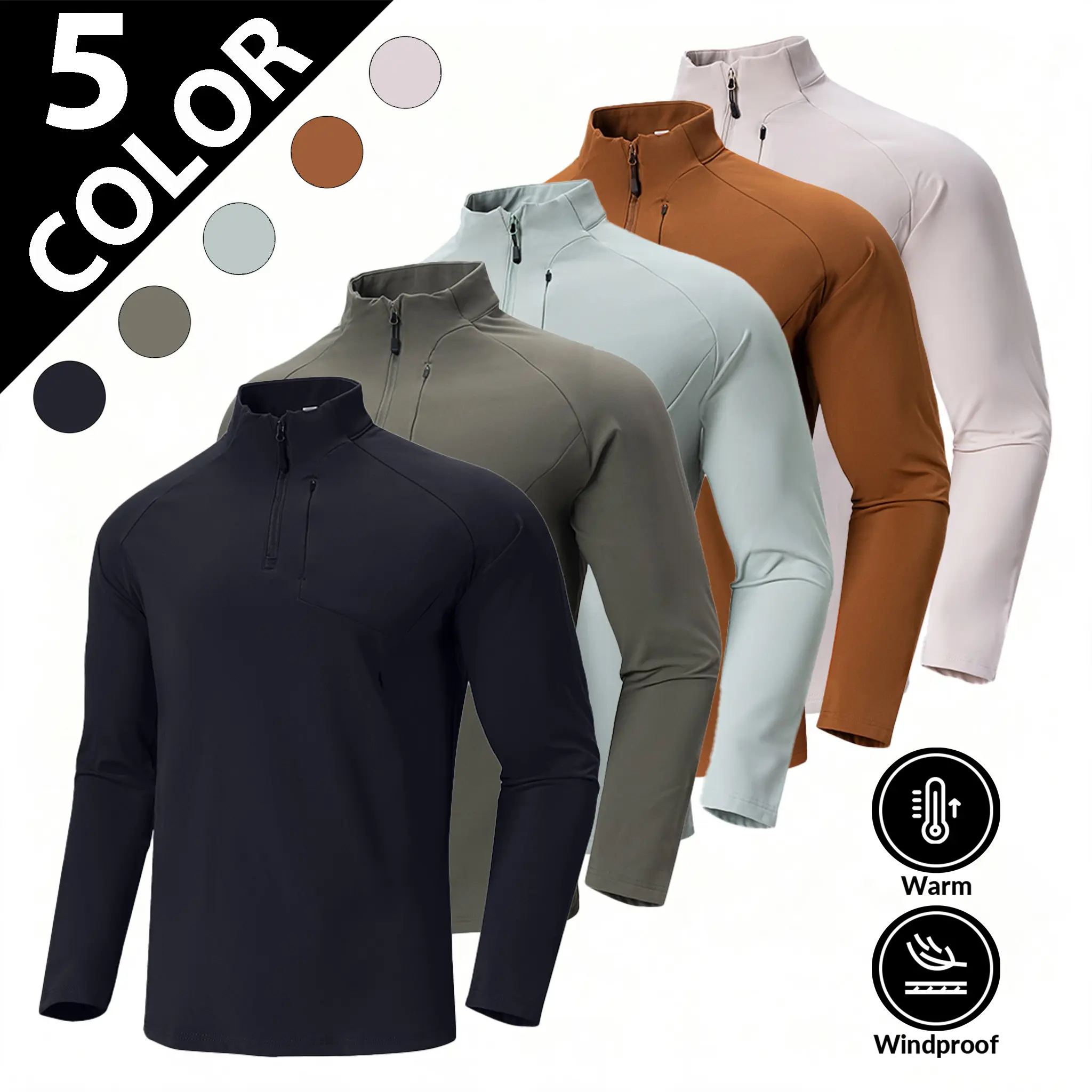 New 2026 men’s fleece sweatshirt available in zip stand collar design, crafted as soft cozy long-sleeve inner base layer for all-season daily wear. Plush thickened fleece lining offers gentle warmth and exceptional skin-friendly softness, bringing snug co