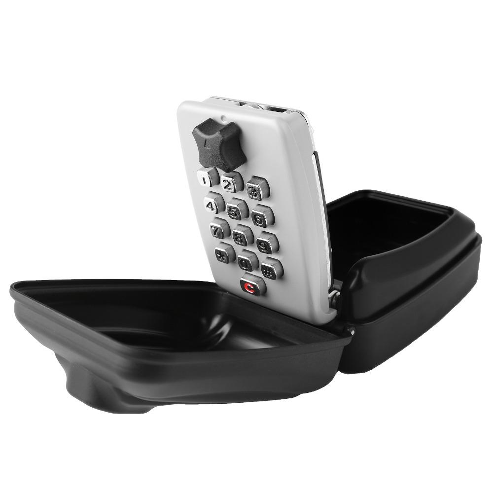 Key Lock Box Wall Mount with Code, Key Lock Box for Outside, Waterproof Key Safe Extra Large Lockbox for Keys Outdoor, 12-Digit Combination Key Storage Box Spare Hider for Home Garage