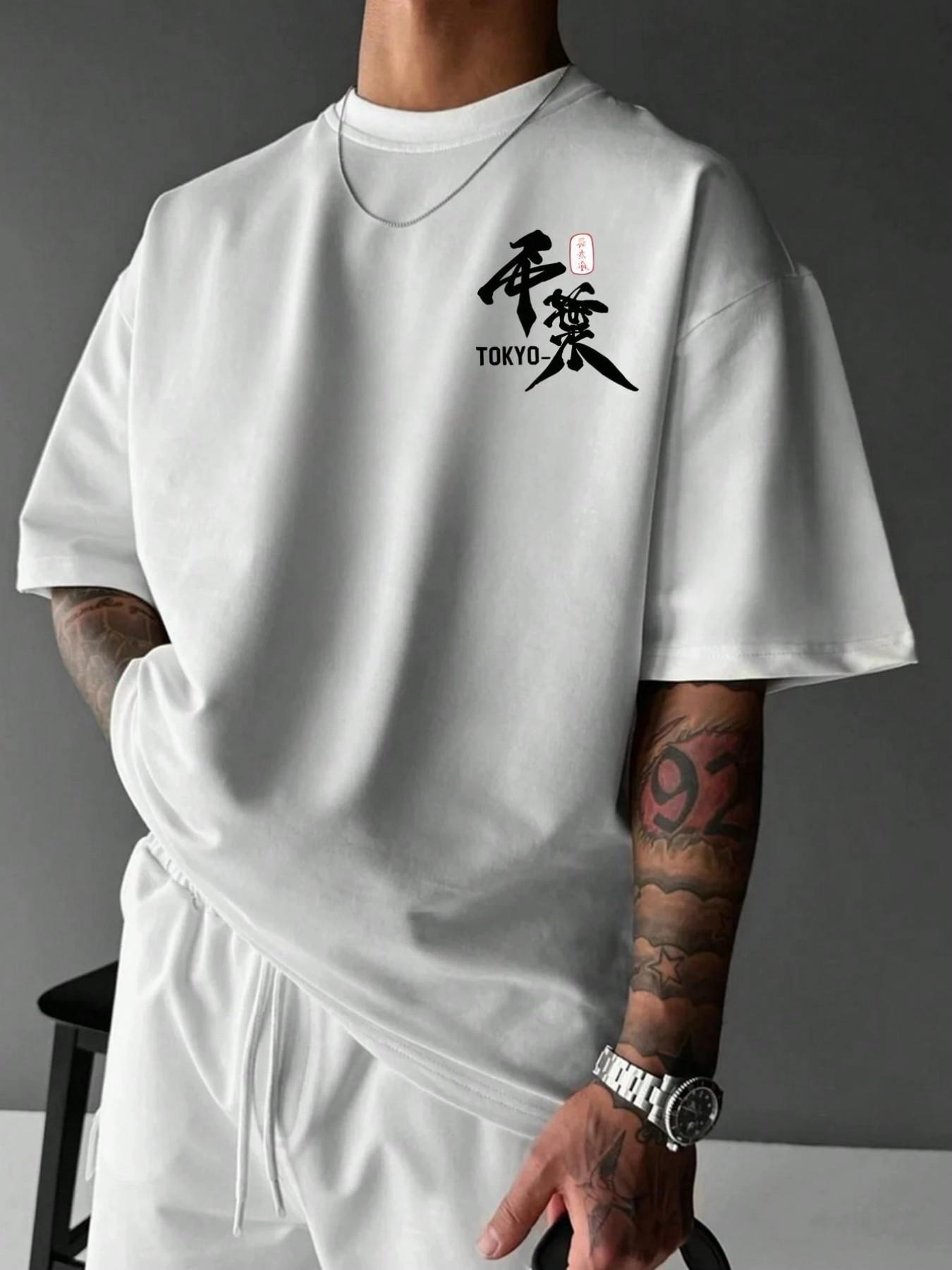 Japanese Samurai Graphic Print Oversized White T-Shirt Streetwear Y2K Retro Tokyo Samurai Graphic Tee With Inspirational Quote