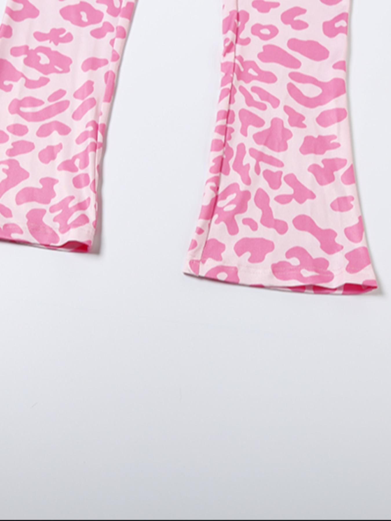 Two Piece Set Women's Fashion Hooded Camo Leopard Print Long Sleeve Slim Fit Pants Set, Casual Fall & Winter, Womenswear, Sportswear, Animal Pattern Sportswear