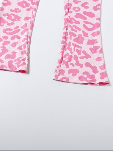 Two Piece Set Women's Fashion Hooded Camo Leopard Print Long Sleeve Slim Fit Pants Set, Casual Fall & Winter, Womenswear, Sportswear, Animal Pattern Sportswear