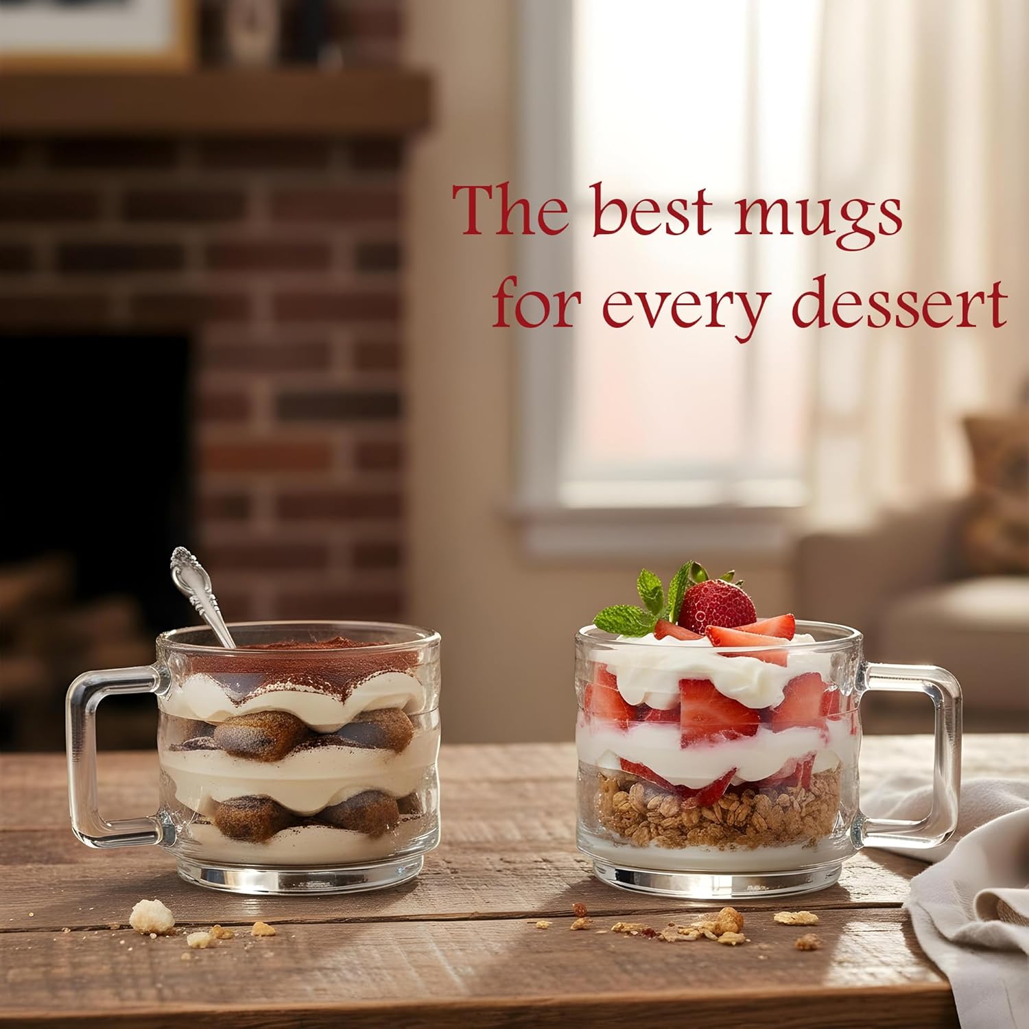 Stackable Coffee Cup Set, Fully Tempered Coffee Mug,  Cup Set, Ribbed Glassware,  Glass Coffee Mugs, Turkish Coffee Cup Set, Cappuccino Cup, Housewarming  (250cc/8.5oz) (Set of 2)