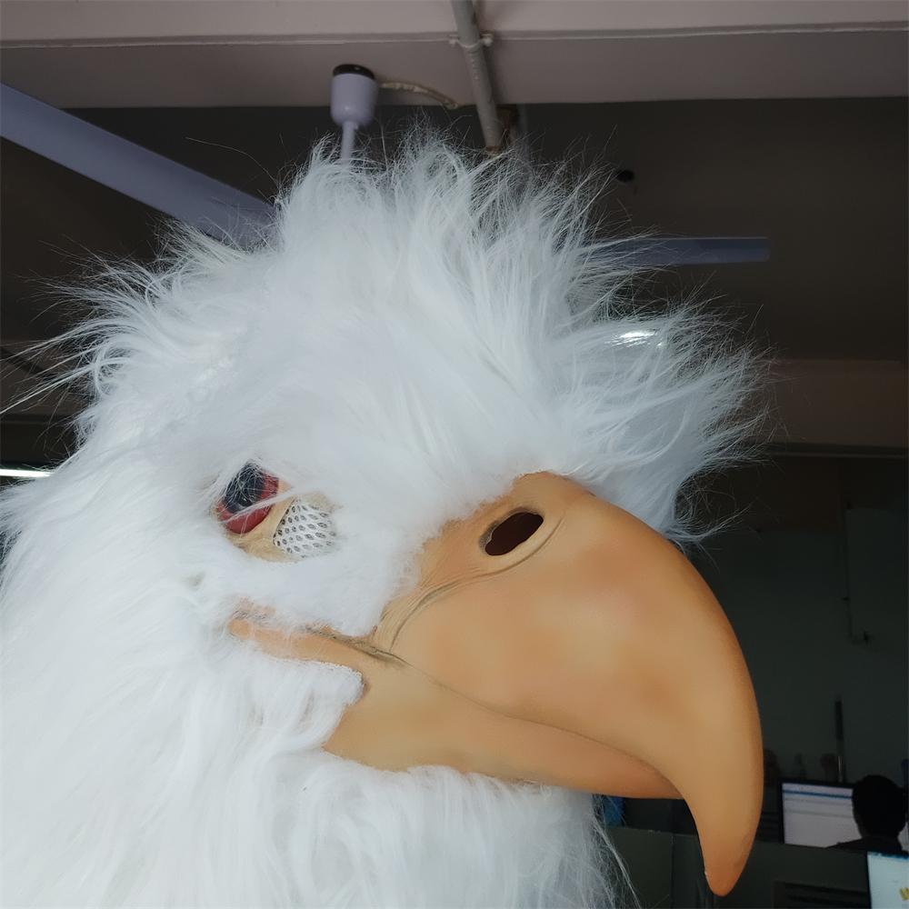 PATYGR White Eagle Mask Animal Head Cover for Halloween Cosplay Rave Party Realistic Latex Animal Bird Mask Prank Props Accessories