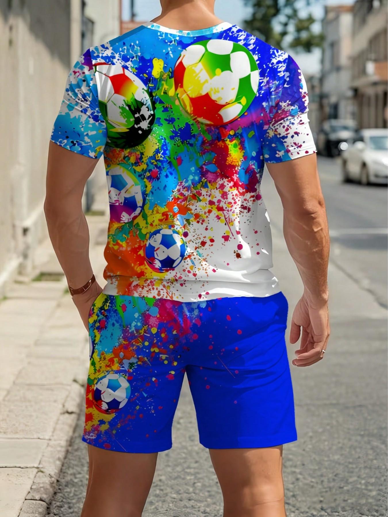 Summer Men's Outdoor Quick-Dry Short Sleeve T-Shirt and Shorts Set, Casual Sports Wear, Ideal for Fitness and Running, 2-Piece