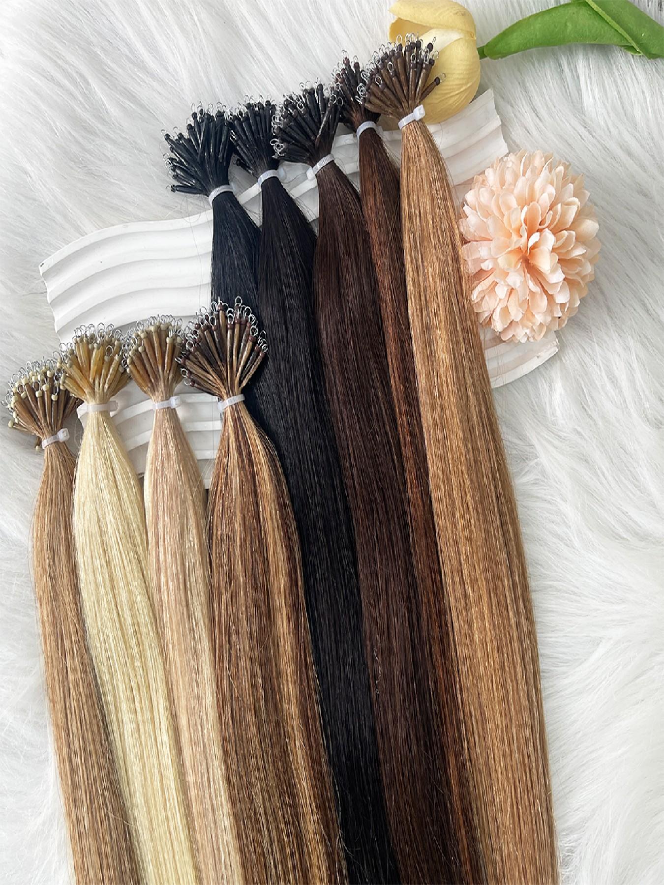 Human Hair Extension Pre-Bonded Micro Nano Rings, Beads Loop Nano Hair Extensions, Cold Fusion Nano Ring Extensions, 30g/pack