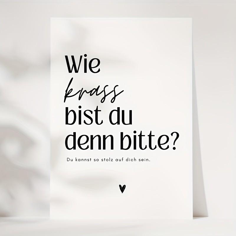 5 German Congratulations Cards, Minimalist Design, Inspirational Achievement Cards, Modern Font, Encouragement Gifts for Friends and Family