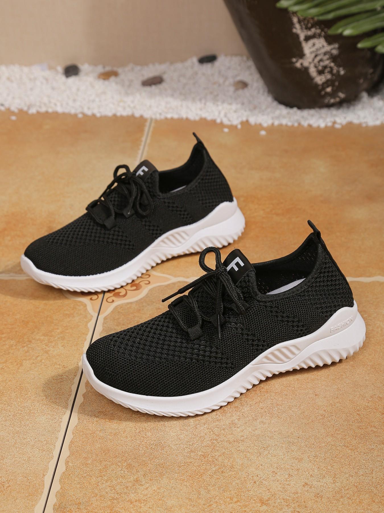 Ultra-Light Breathable Knit Sports Shoes for Women, Anti-Slip Soft Sole Casual Shoes, Daily Commute Lazy Sports Shoes, Round Toe Sneakers, Lightweight Breathable Sneakers