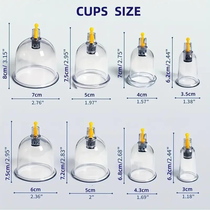 Vacuum Cupping Therapy Kit, Pain Relief and Muscle Recovery, Portable Cupping Cups for Back, Neck, Shoulder, Ideal for Athletes, Therapists, Home Care