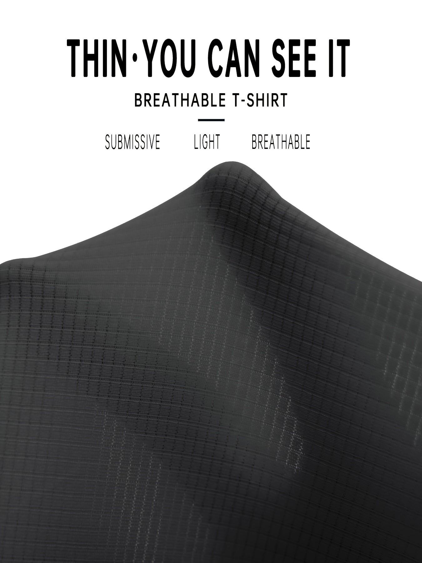 Men's Sporty T-Shirt, Quick-Dry Breathable Fitness Running Top, Casual Geometric Pattern, Loose-Fit Short Sleeve, Lightweight Moisture-Wicking