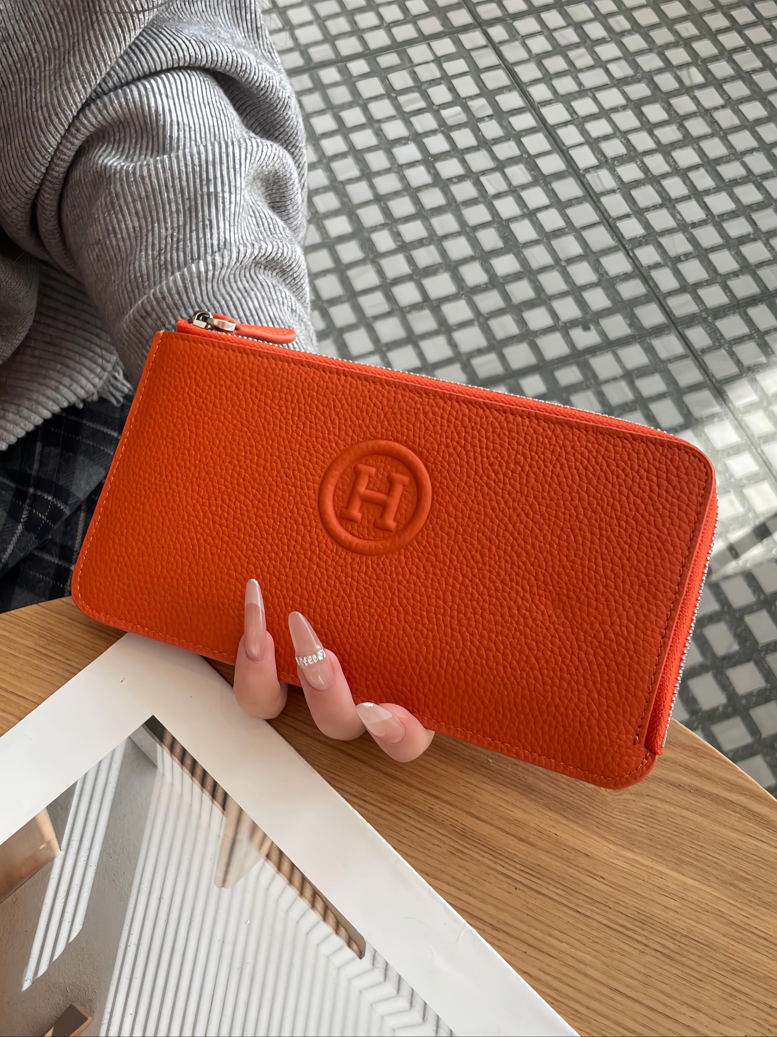 Fashionable Letter Embossed Zip Wallet, 6 Color Options, Multi-Functional Card Holder, Ladies' Long Wallet, High-Quality Women's Coin Purse